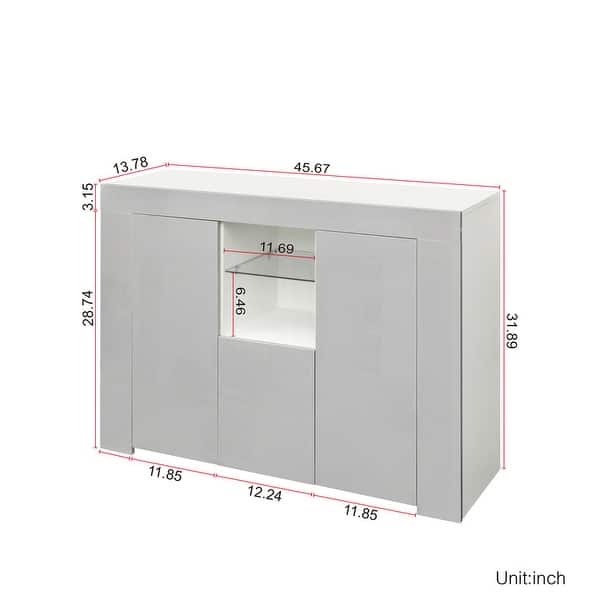 TV Stand for TVs Up to 45", Modern Kitchen Sideboard Cupboard with LED